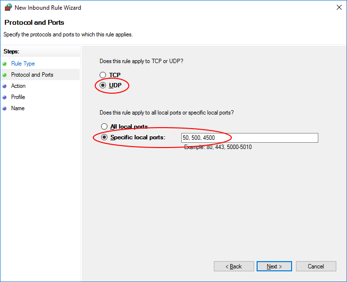 UDP Ports for L2TP VPN