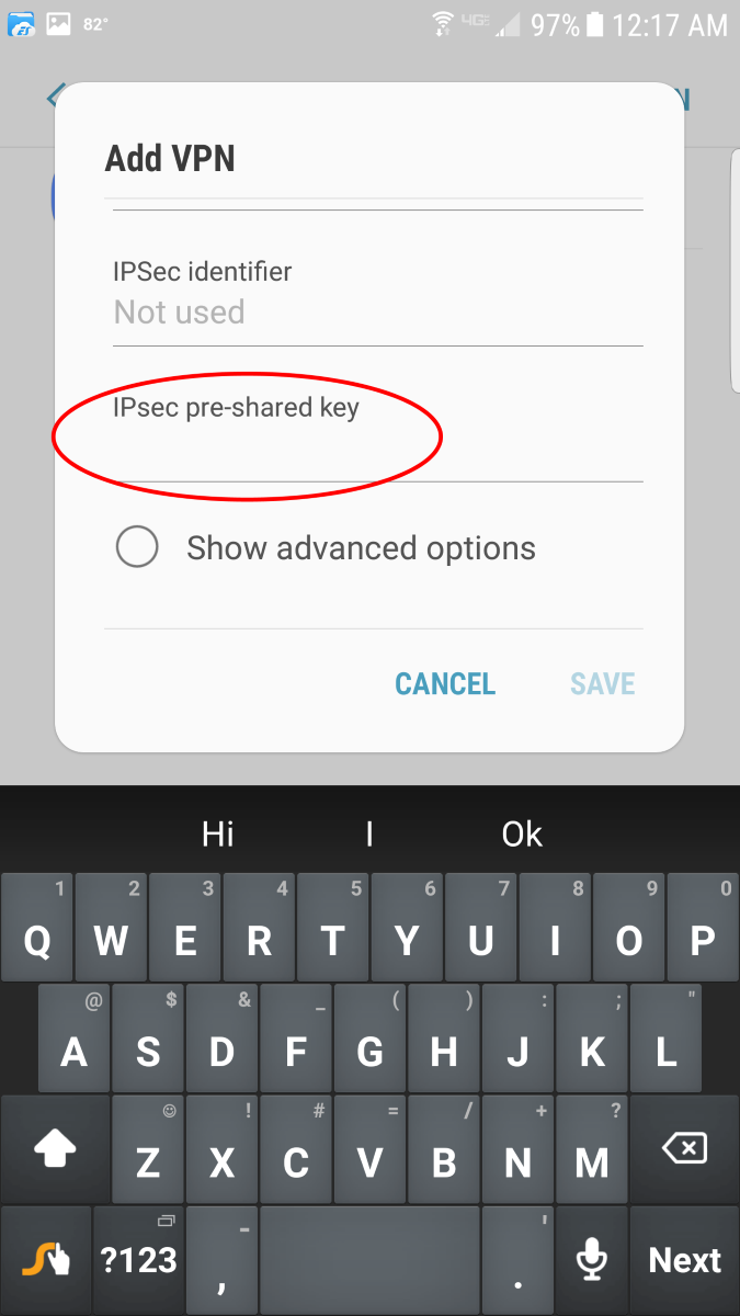 VPN Shared Key